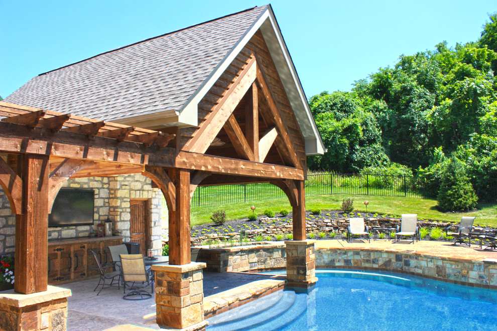 Wildwood Residential Swimming Pool In Saint Louis, Mo - Rustic - Pool 