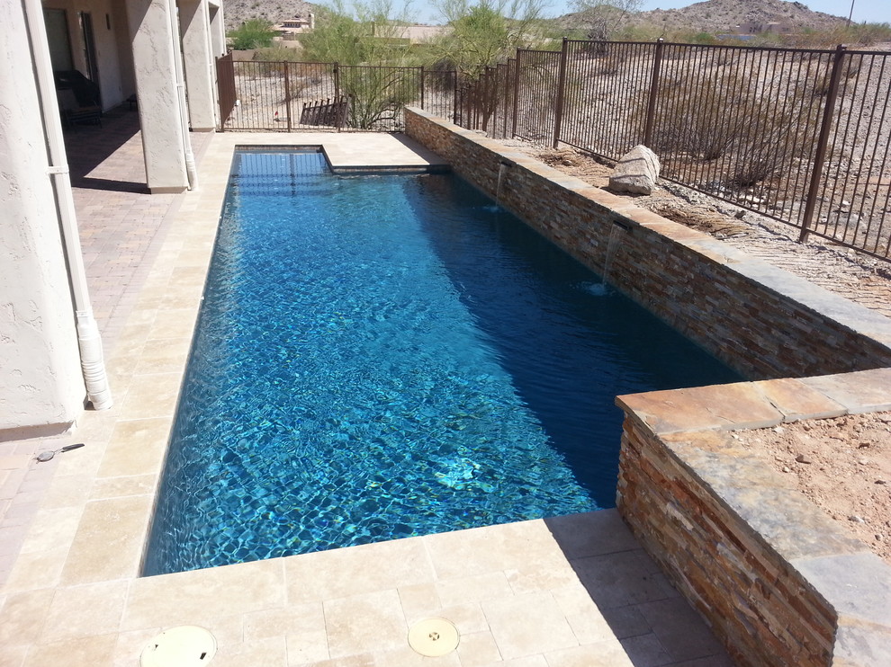 Inspiration for a modern swimming pool in Phoenix.
