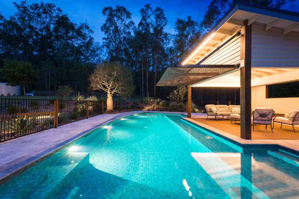 Mittelgroßer Landhaus Pool in Gold Coast - Tweed