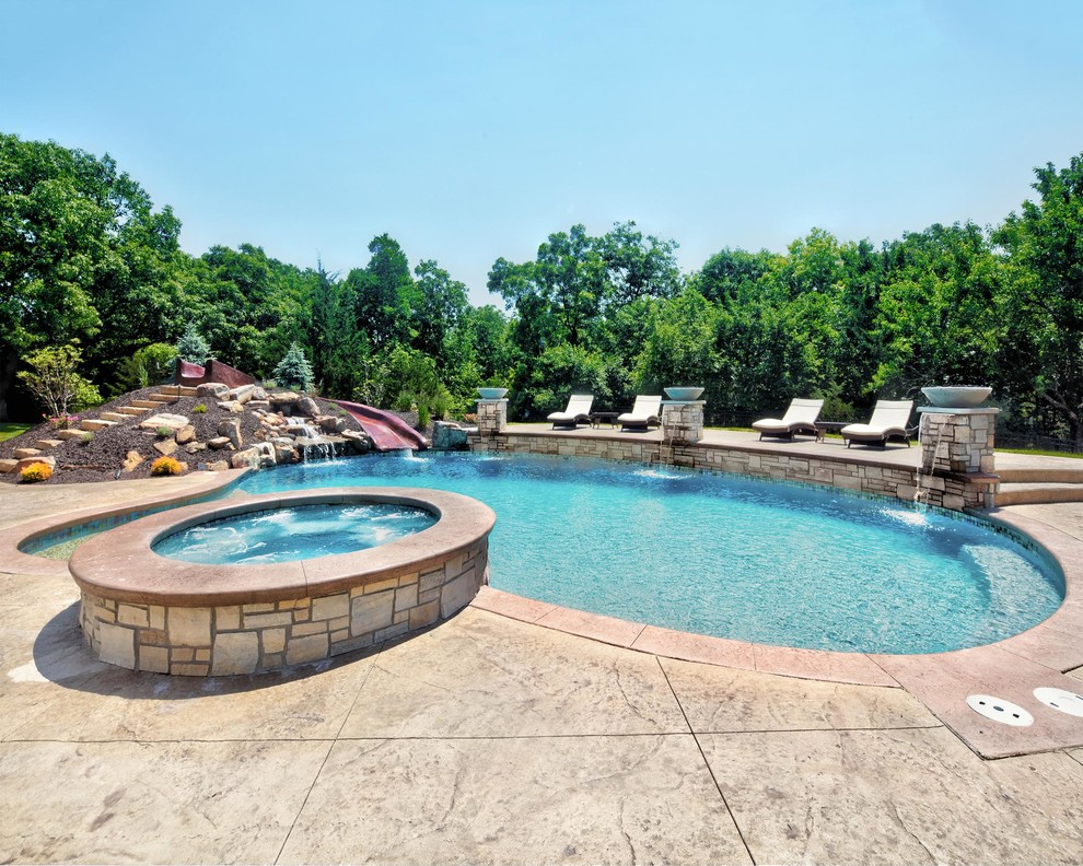 Woods Edge Traditional Pool Kansas City by KC Drafting & Design