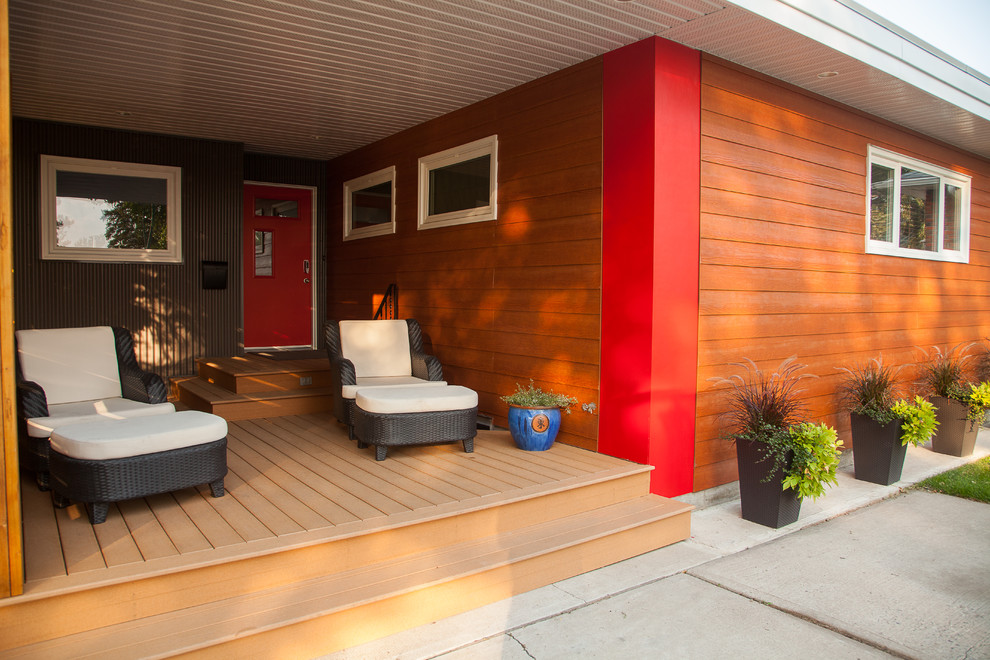 This is an example of a modern porch design in Calgary.