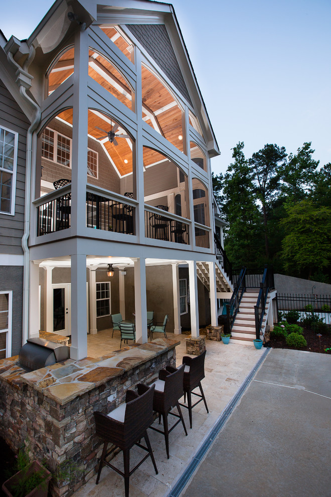 This is an example of a contemporary porch design in Atlanta.