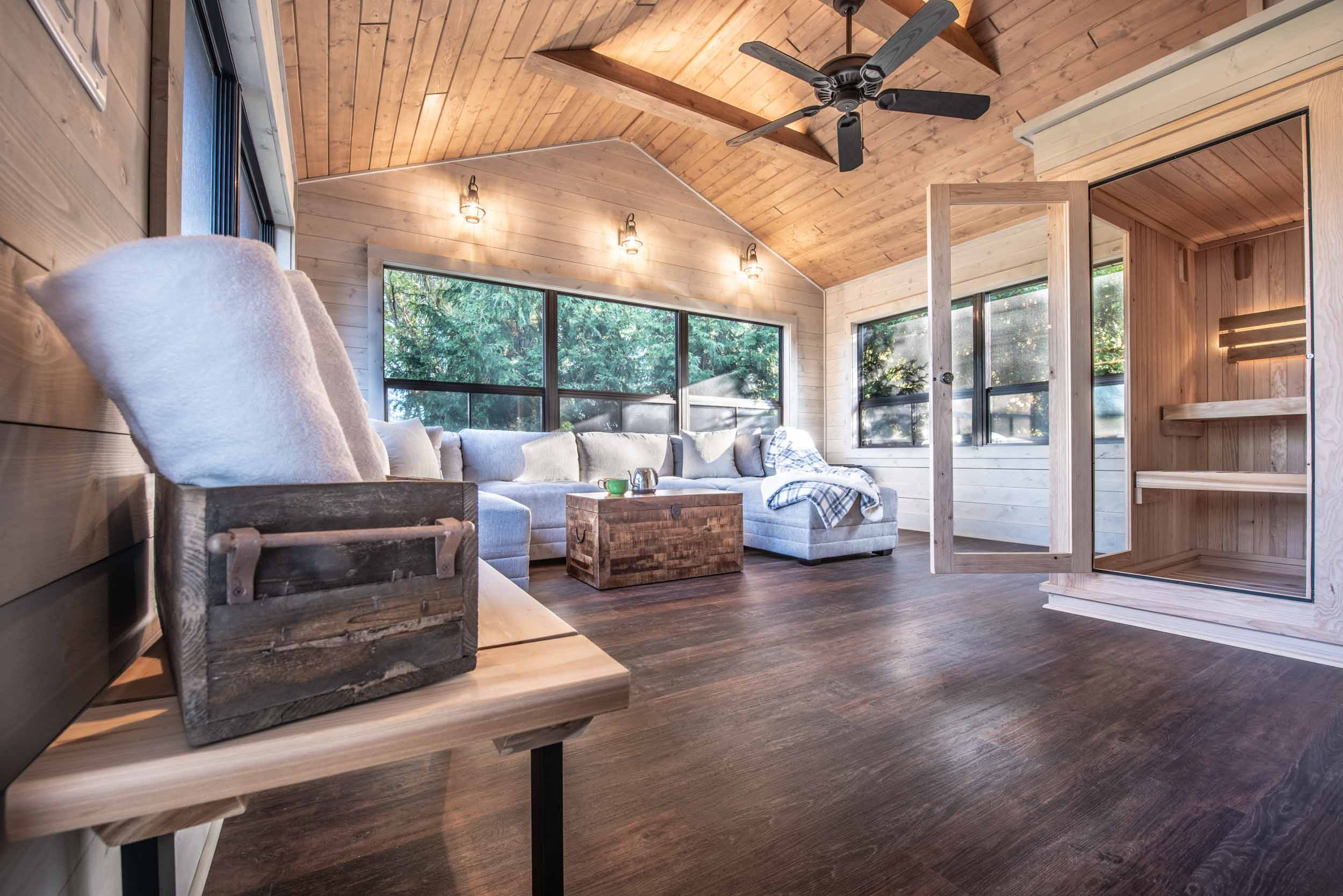 3 Season Room with Finnish Sauna - Rustic - Porch - Other - by Degnan  Design-Build-Remodel | Houzz