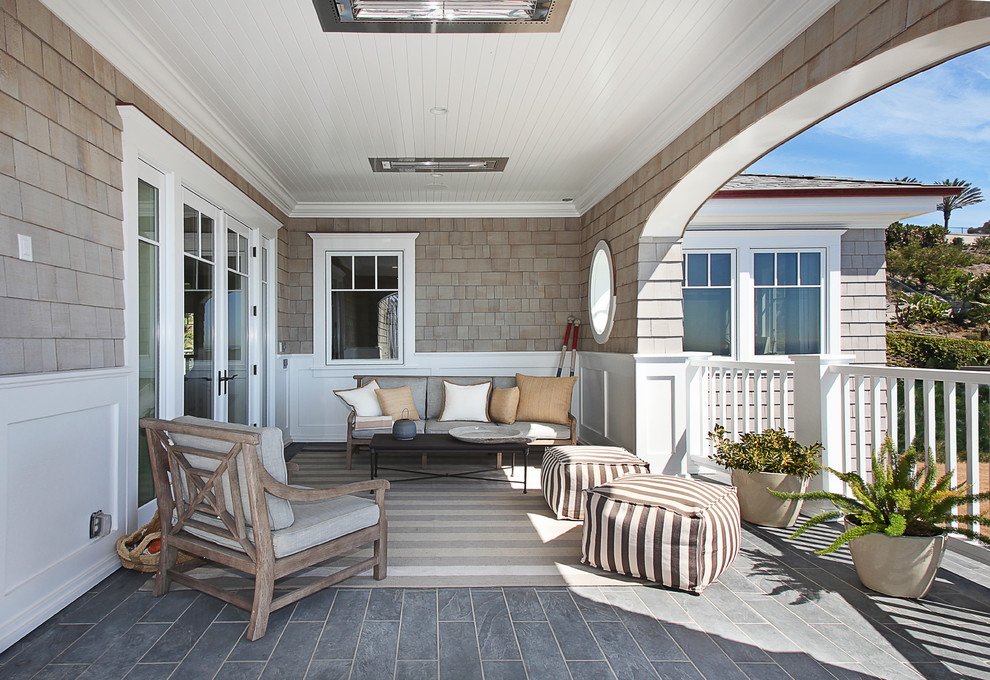 This is an example of a beach style veranda in Orange County.