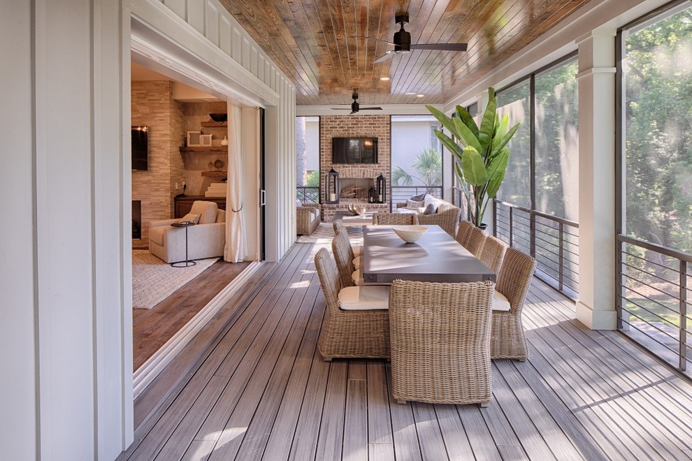 Design ideas for a rustic veranda in Charleston.
