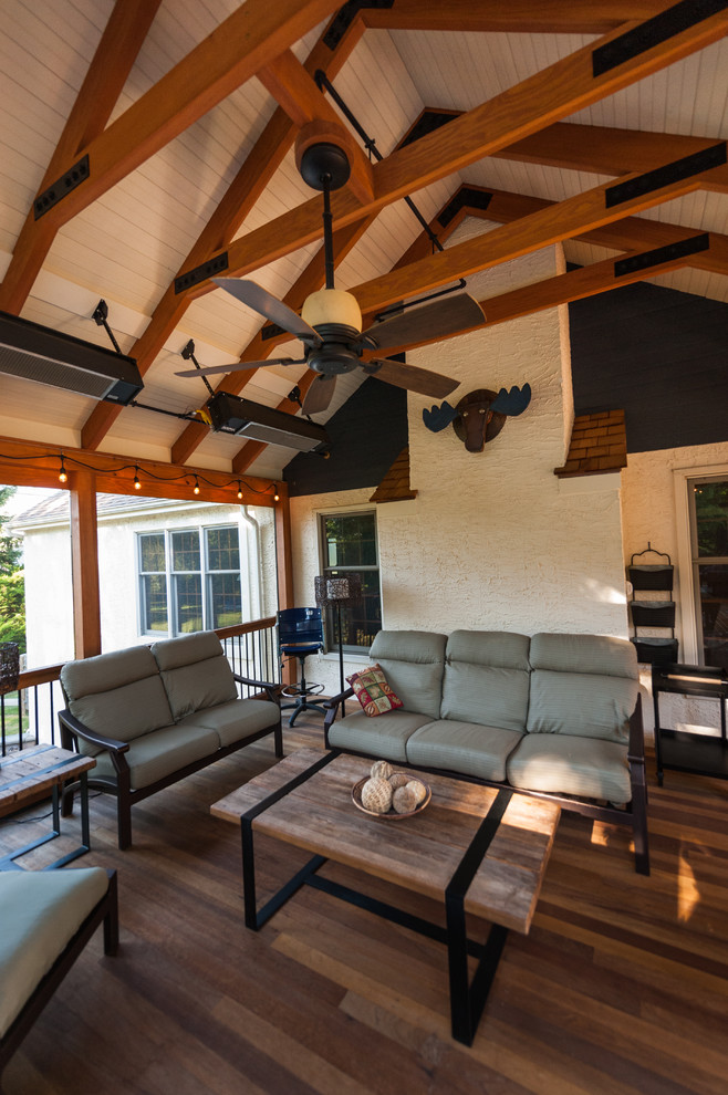 A Back Porch Addition & Deck Made for Sundays Rustic Porch
