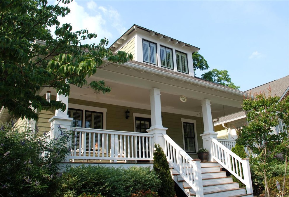 This is an example of a craftsman front porch design in Atlanta.
