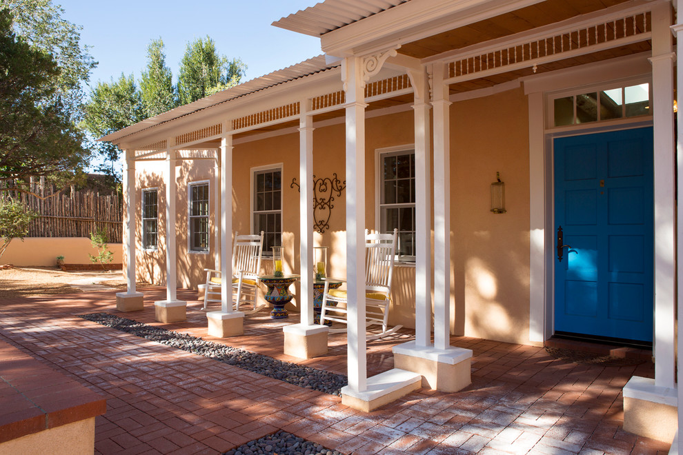 Adobe Homes in Santa Fe New Mexico Southwestern Porch Other by