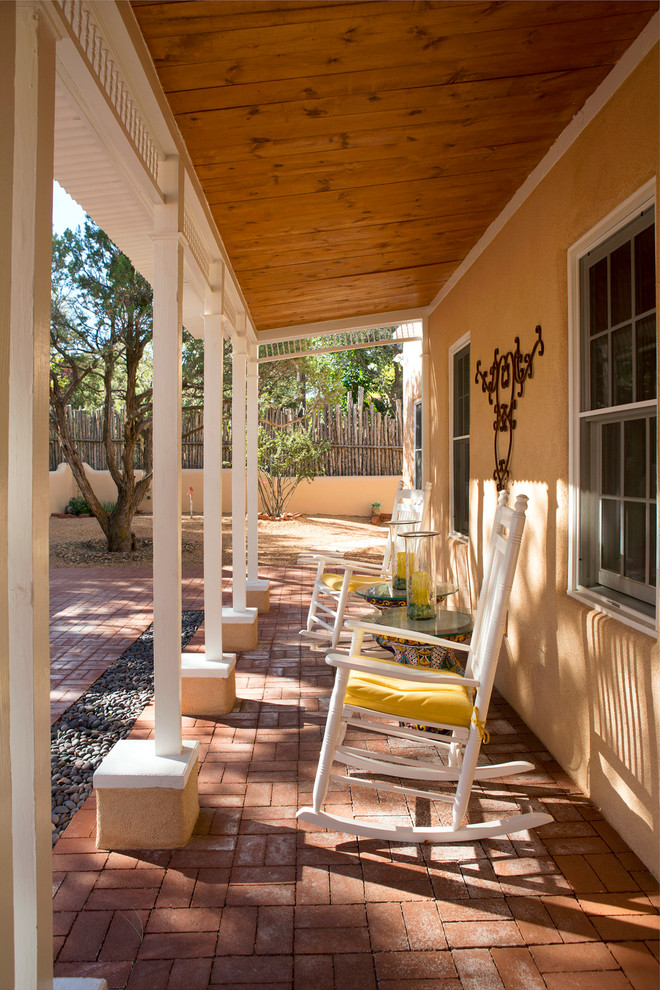 Adobe Homes in Santa Fe New Mexico Southwestern Porch Other by