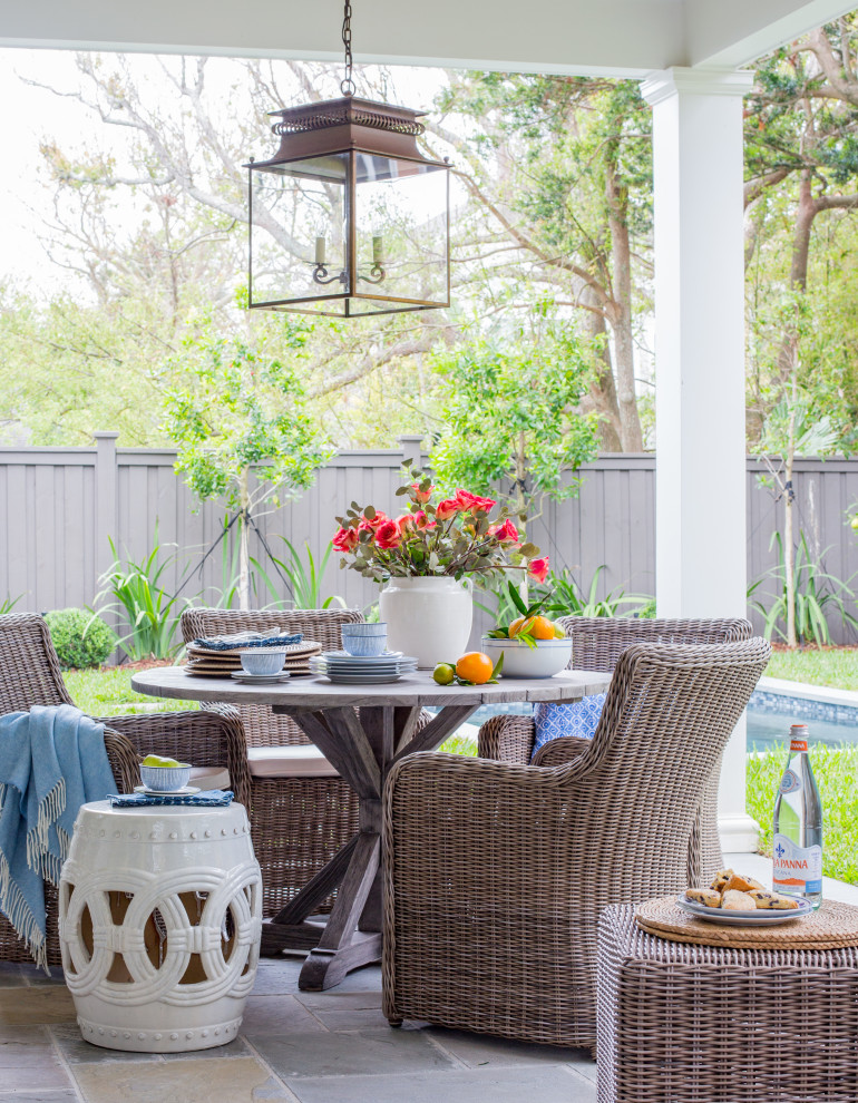 This is an example of a coastal veranda in Jacksonville.