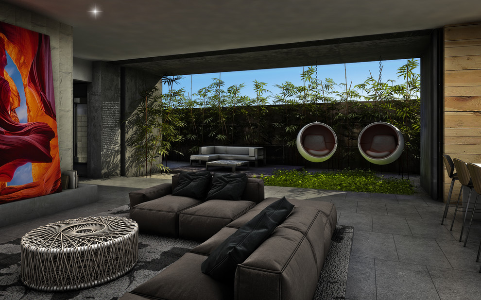 Design ideas for a contemporary veranda in Las Vegas.