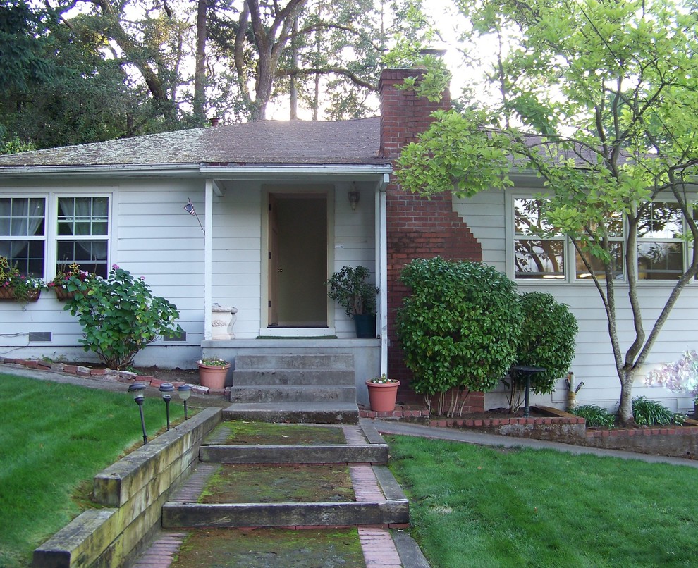 Before and After Front Porch Remodel and New Paint Traditional