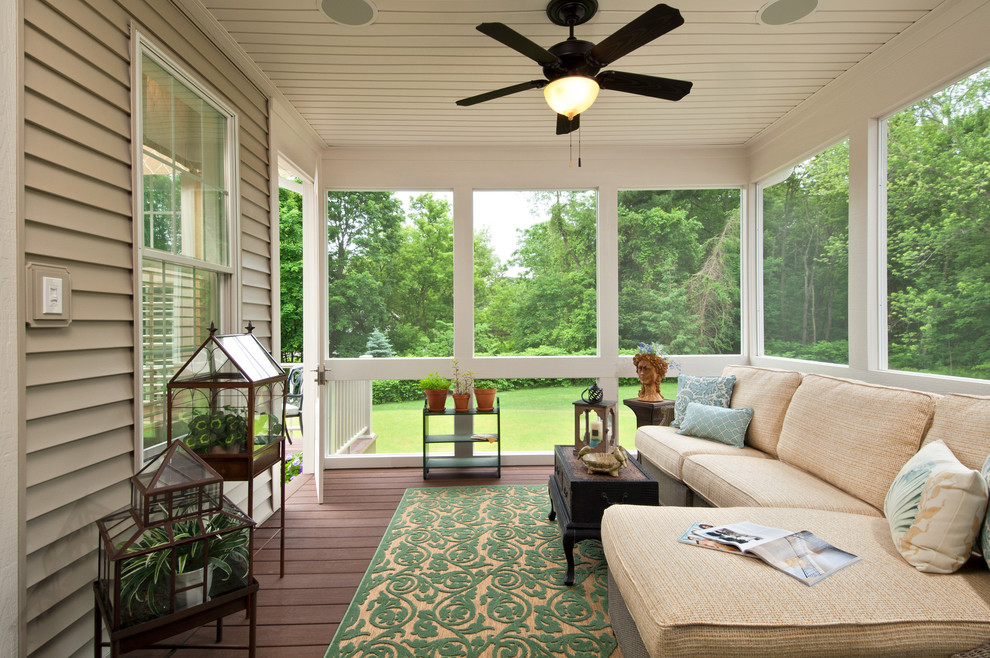 This is an example of a traditional veranda in New York.