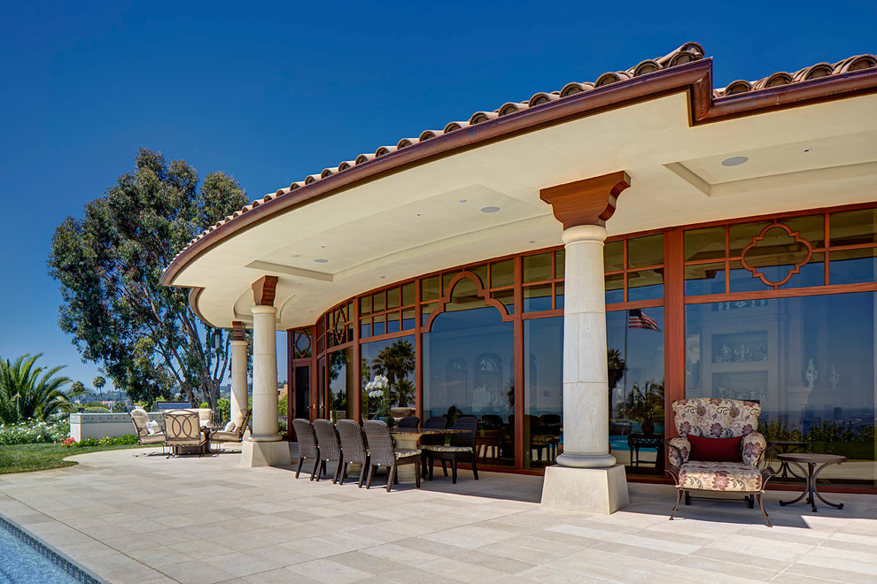 Design ideas for a mediterranean veranda in Los Angeles.