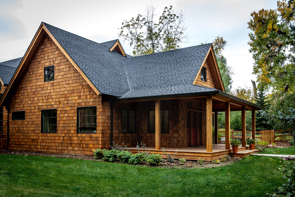 This is an example of a country porch design in Denver.