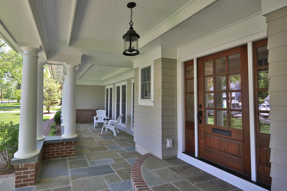 This is an example of a traditional porch design in Newark.