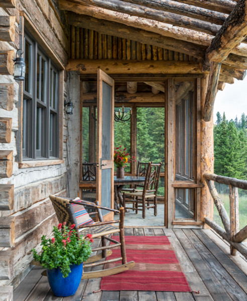 This is an example of a rustic porch design in Other.
