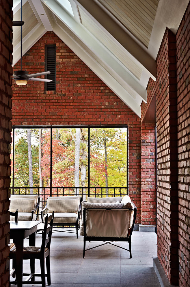 This is an example of a transitional porch design in Raleigh.