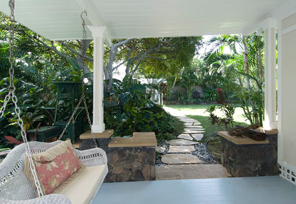 World-inspired veranda in Hawaii.