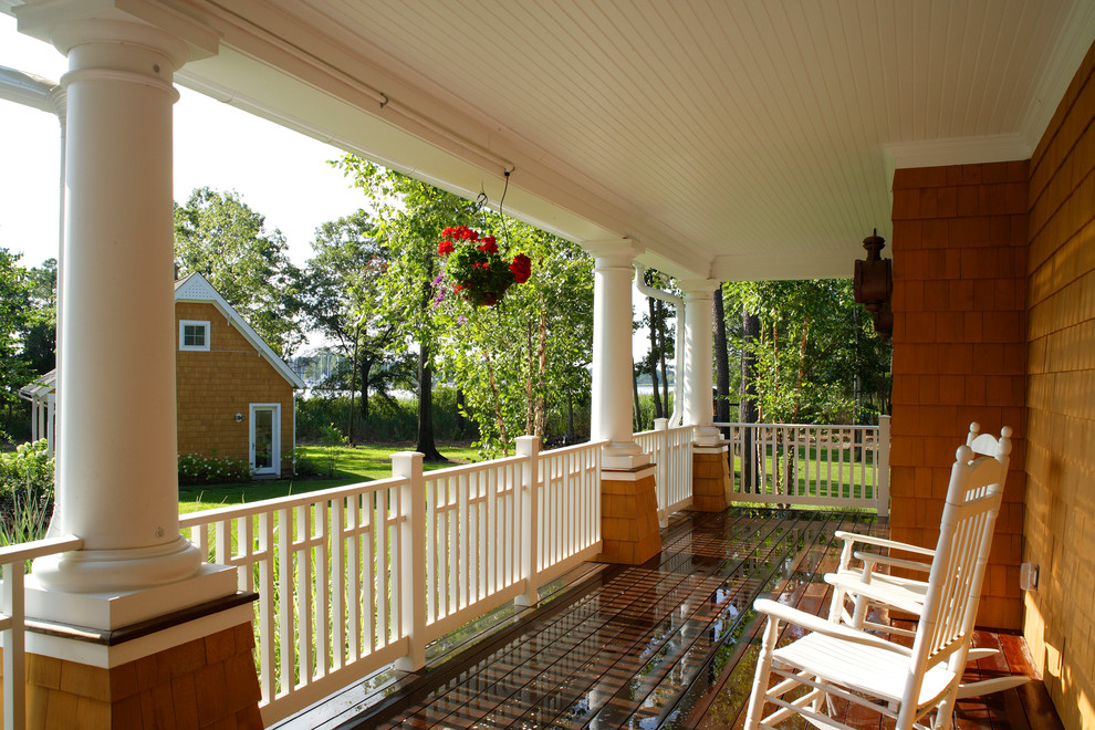 This is an example of a beach style veranda in Philadelphia.