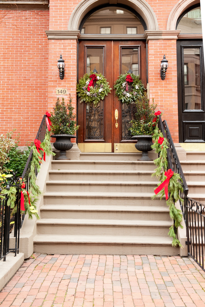 This is an example of a traditional porch design in Boston.