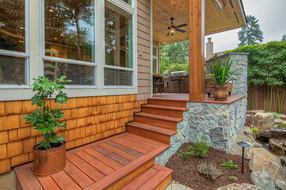 This is an example of a traditional veranda in Portland.