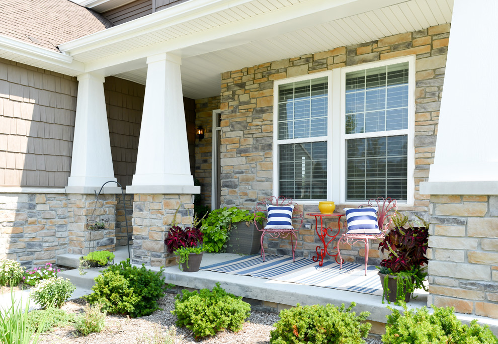 Clyde Smith Farms Craftsman Porch Detroit by HRS Communities