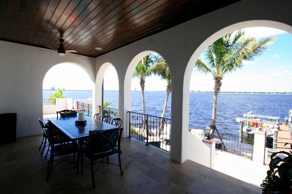 Covered lanai Mediterranean Porch Tampa by Balber Architecture