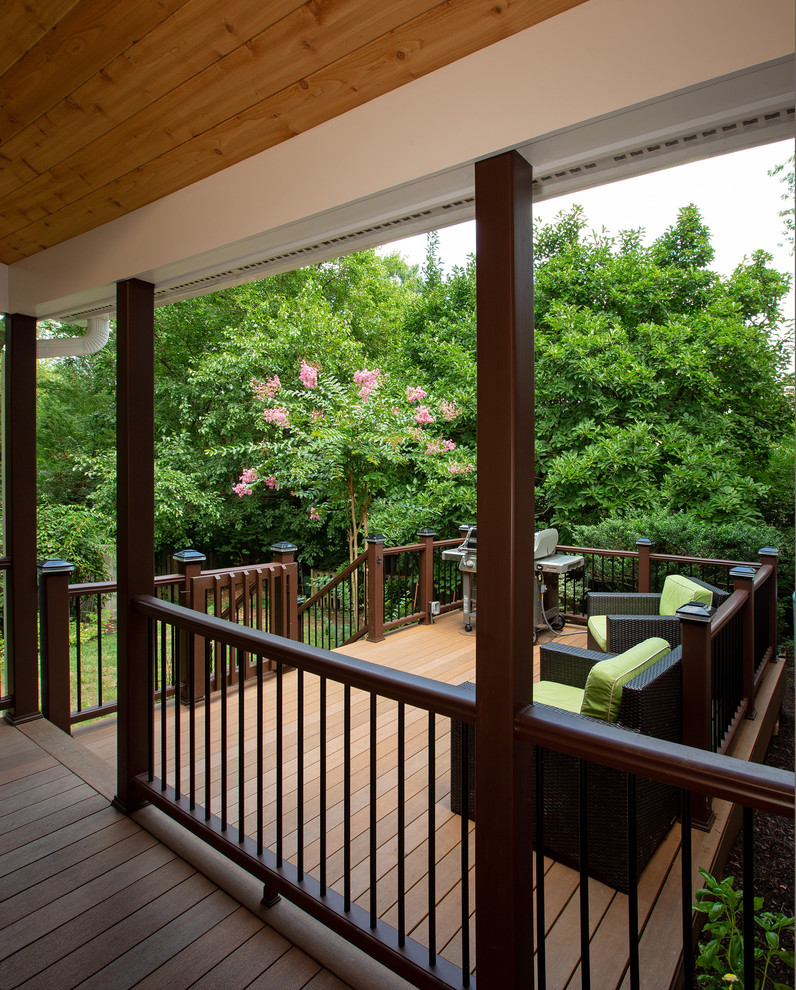 This is an example of a huge transitional porch design in DC Metro.