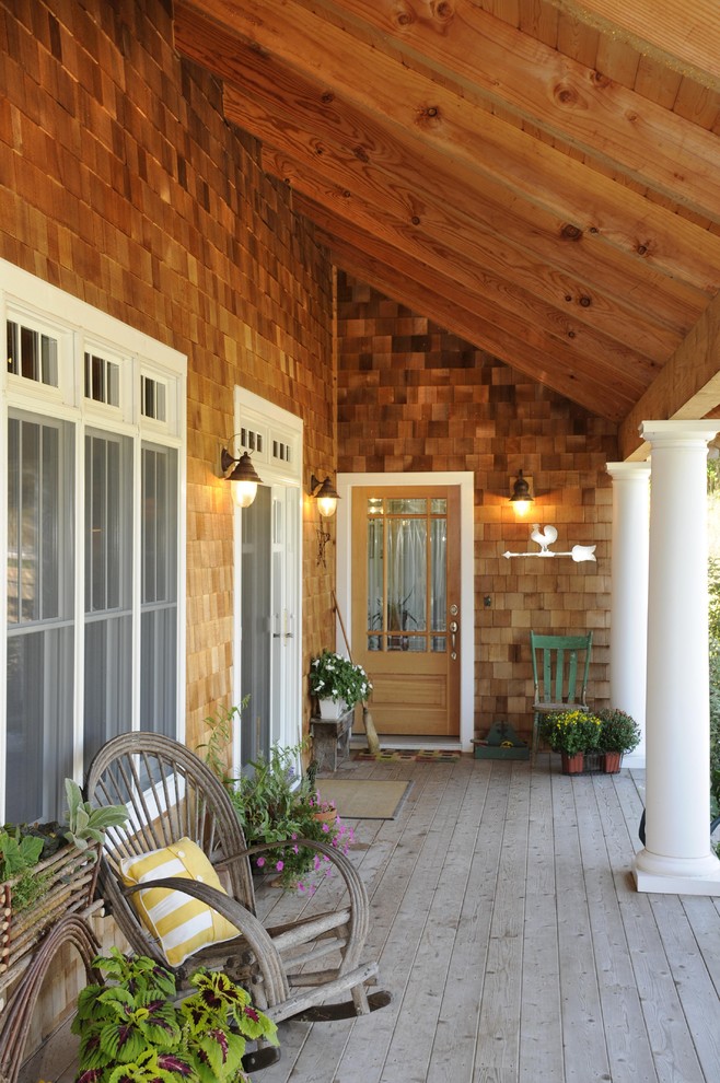 Inspiration for a rustic porch remodel in Other