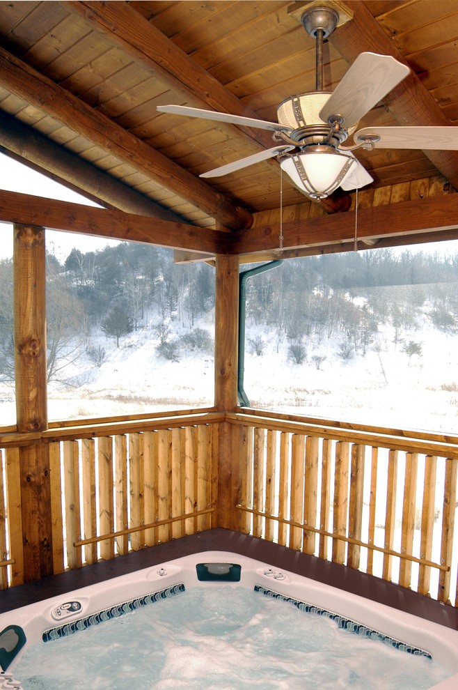 Covered Porch with Hot Tub Porch Other by User Houzz