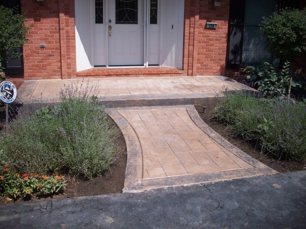 Creve Coeur, Missouri stamped concrete front walk and porch Porch