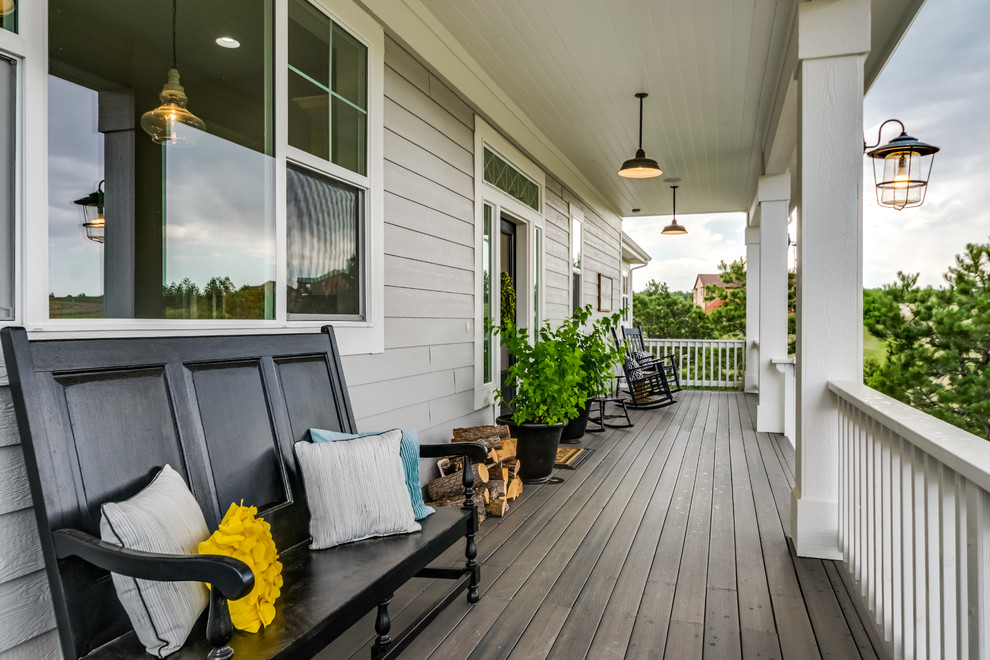 This is an example of a medium sized rural veranda in Denver.