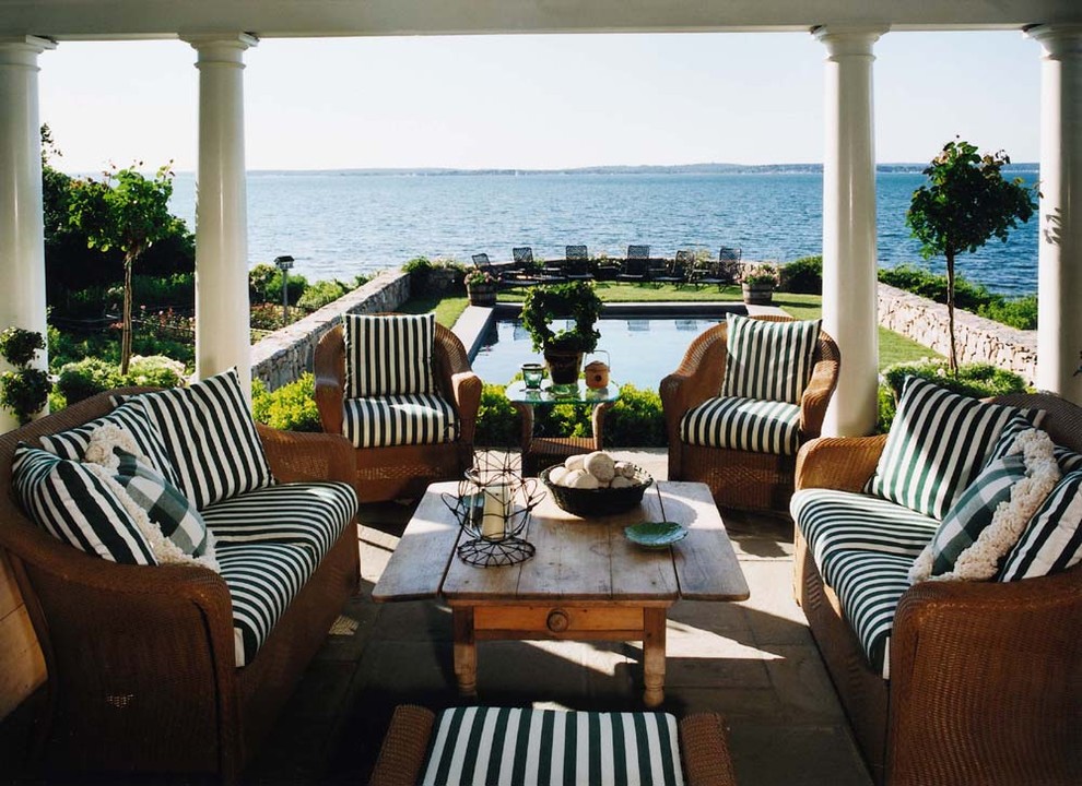 Custom Home, Fishers Island, New York Beach Style Porch Denver
