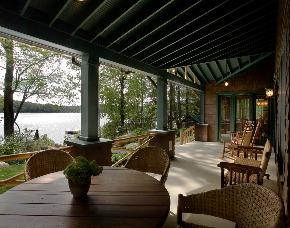 Deep Front Porch Rustic Porch New York by Mackin Architects Houzz