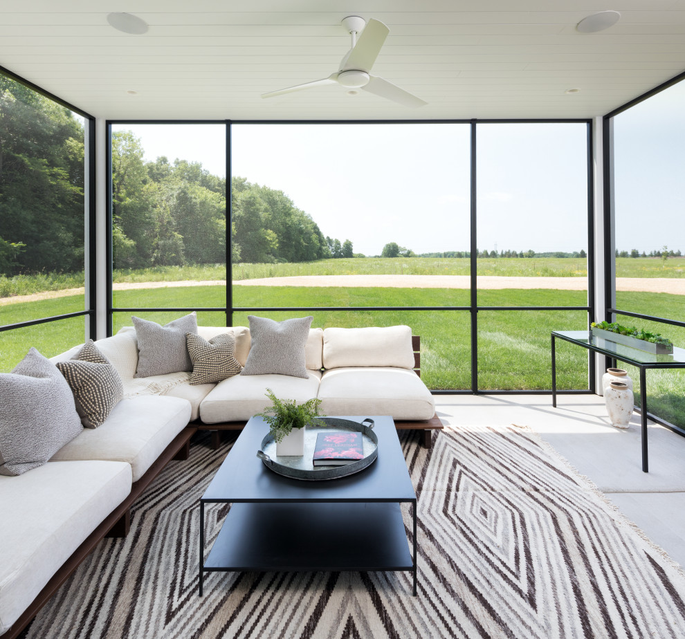 Inspiration pour un porche d'entrée de maison minimaliste.