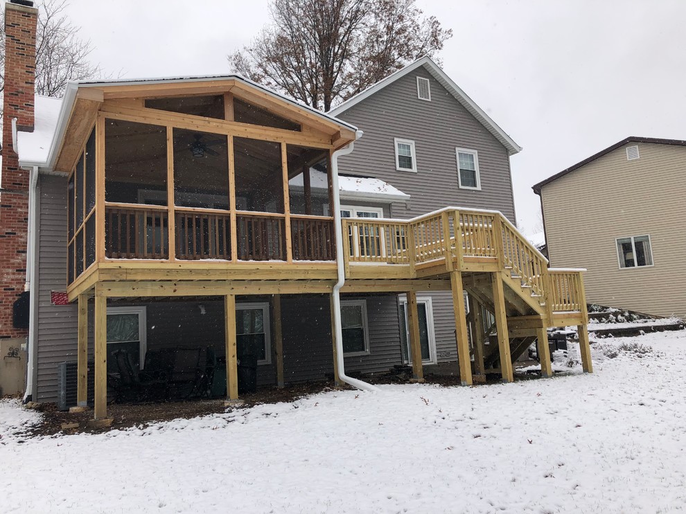 Elevated Screened Porch and Deck by Wheaton, IL Screened Porch and Deck