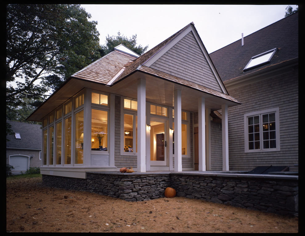 Inspiration pour un porche d'entrée de maison bohème de taille moyenne.