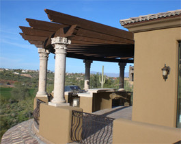 This is an example of a mediterranean veranda in Phoenix.