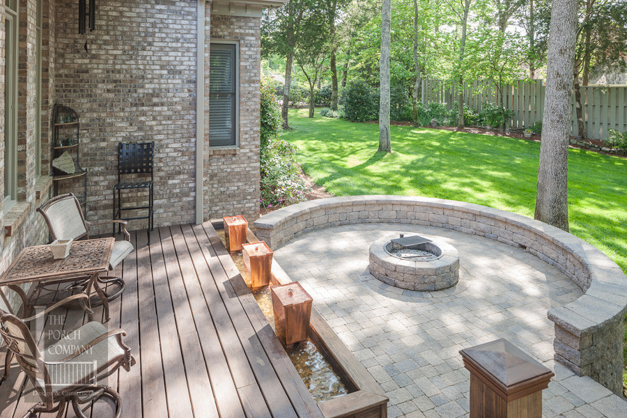 Franklin TN Open porch, deck, water feature, patio and fire pit