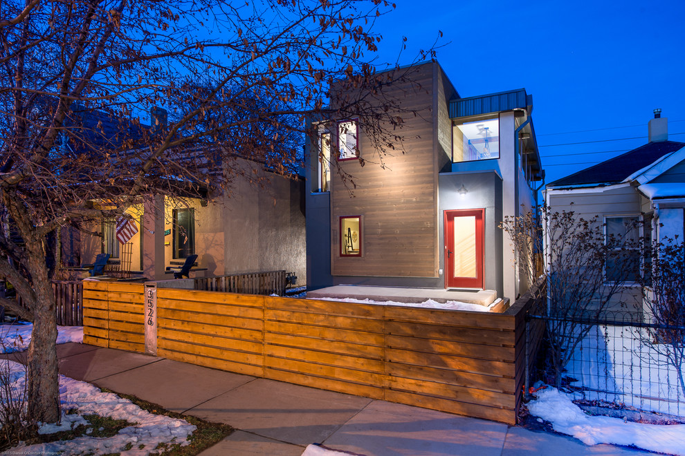 Mid-sized trendy concrete porch idea in Denver