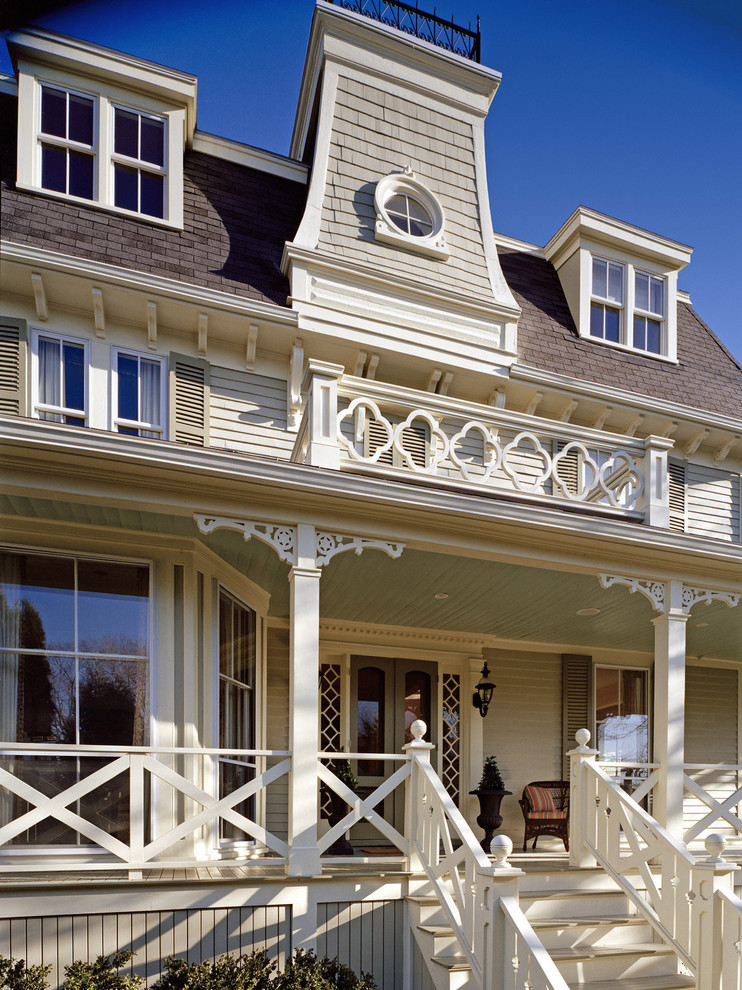 Ornate front porch photo in Boston