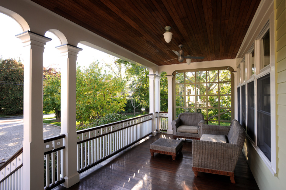 This is an example of a traditional veranda in New York.