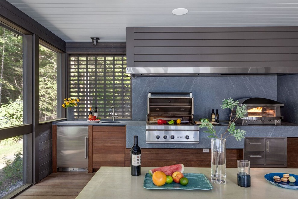 Hartland Pond House Contemporary Porch Bridgeport by