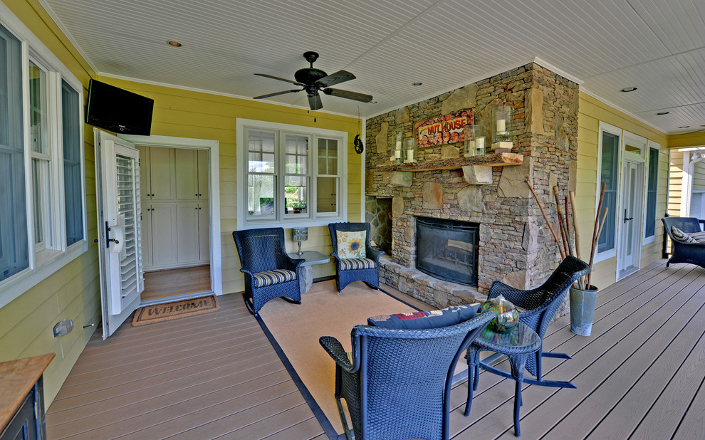 This is an example of a traditional porch design in Atlanta.