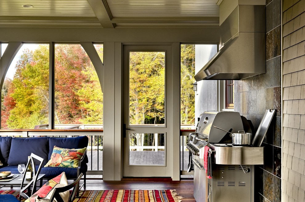 Idéer för en modern innätad veranda