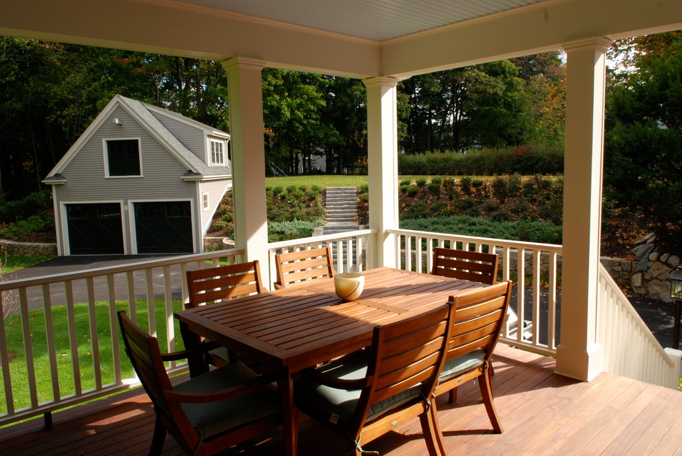 This is an example of a traditional porch design in Boston.