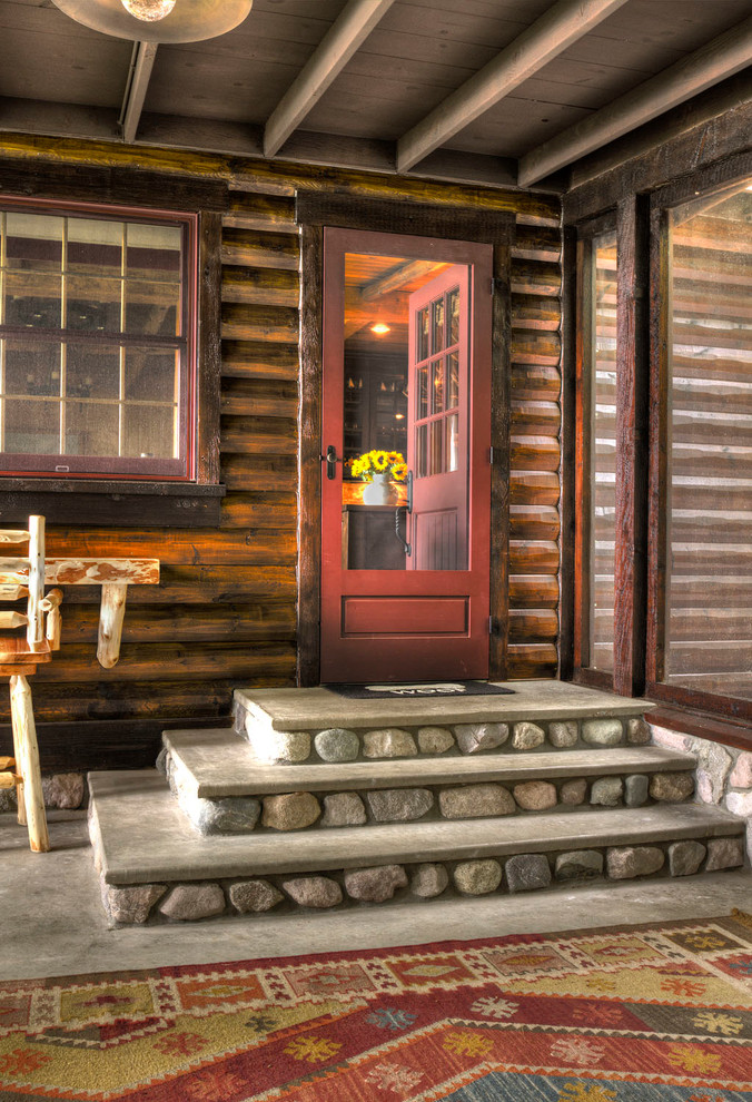 This is an example of a rustic porch design.