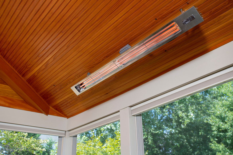 Hybrid EzeBreeze Sunroom with Infrared Heaters Traditional Porch