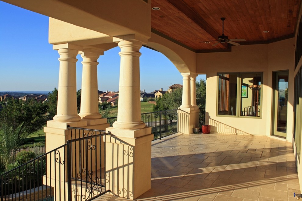 Iconic, Santa Barbara Style Home in Flintrock Falls Mediterranean Porch Austin by